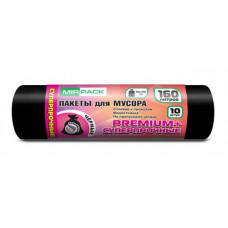 Мешки для мусора ПВД MirPack (МирПак) Premium, черные, 160 л, 35 мкм, 10 шт