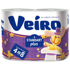 Туалетная бумага Veiro (Вейро) Standart Plus, 2-х слойные, 4 шт Туалетная бумага Veiro (Вейро) Standart Plus, 2-х слойные, 4 шт