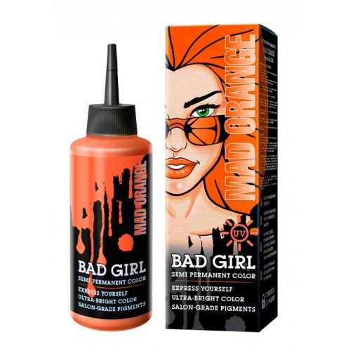 Краска для волос Bad Girl, Mad orange, неоновый оранжевый, 150 мл Краска для волос Bad Girl, Mad orange, неоновый оранжевый, 150 мл