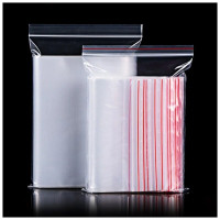 Гриппер (пакет ziplock) Пвд 8х18 см, красная полоса, 35 мкм, 100 шт/уп Гриппер (пакет ziplock) Пвд 8х18 см, красная полоса, 35 мкм, 100 шт/уп