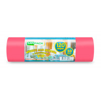 Мешки для мусора с завязками ПНД MirPack (МирПак) Vip, красные, 120 л, 15 мкм, 10 шт