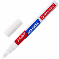 Маркер-краска лаковый Brauberg (Брауберг) EXTRA (paint marker) 2 мм, белый, усиленная нитро-основа Маркер-краска лаковый Brauberg (Брауберг) EXTRA (paint marker) 2 мм, белый, усиленная нитро-основа