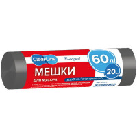 Мешки для мусора Clear Line Эконом черные, 60 л, 20 шт Мешки для мусора Clear Line Эконом черные, 60 л, 20 шт
