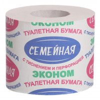 Туалетная бумага Семейная Эконом со втулкой, 1-слойная, 35-38 м Туалетная бумага Семейная Эконом со втулкой, 1-слойная, 35-38 м