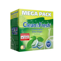 Таблетки для посудомоечных машин Clean&Fresh All in 1, 60 шт