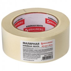 Клейкая лента малярная Brauberg, 48 мм х 50 м Клейкая лента малярная Brauberg, 48 мм х 50 м