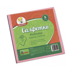 Салфетка бытовая Умничка вискоза, 30х30 см, 5 шт Салфетка бытовая Умничка вискоза, 30х30 см, 5 шт
