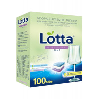 Таблетки для посудомоечных машин Lotta (Лотта) All in 1, Giga Pack, 100 шт Таблетки для посудомоечных машин Lotta (Лотта) All in 1, Giga Pack, 100 шт