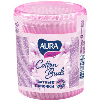 Ватные палочки Aura (Аура), в стакане, 100 шт Ватные палочки Aura (Аура), в стакане, 100 шт