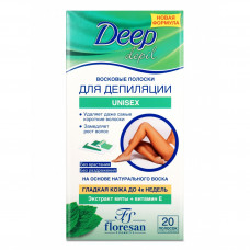 Восковые полоски для депиляции Floresan Deep Depil Unisex с мятой, 20 шт Восковые полоски для депиляции Floresan Deep Depil Unisex с мятой, 20 шт