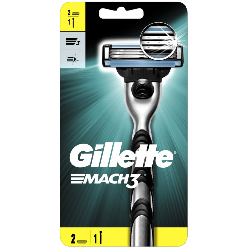 Станок для бритья Gillette Mach 3, 2 кассеты Станок для бритья Gillette Mach 3, 2 кассеты