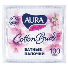 Ватные палочки Аура в пакете, 100 шт