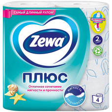 Туалетная бумага Zewa (Зева) Плюс Свежесть Океана, 2-х слойная, 4 рулона Туалетная бумага Zewa (Зева) Плюс Свежесть Океана, 2-х слойная, 4 рулона