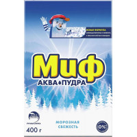 Стиральный порошок для ручной стирки Миф Аквапудра «Морозная свежесть» , 400 г Стиральный порошок для ручной стирки Миф Аквапудра «Морозная свежесть» , 400 г