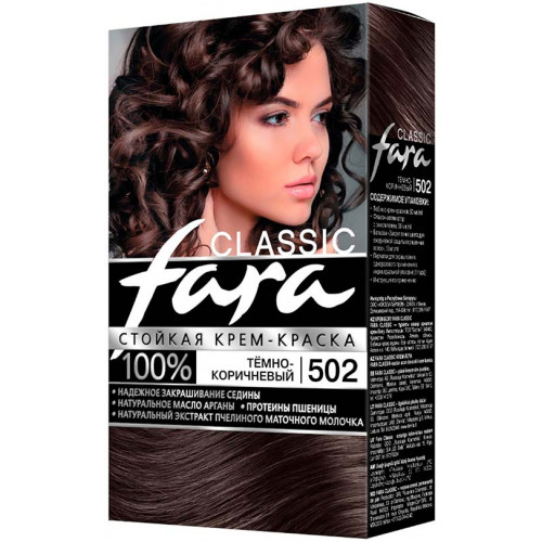 Краска для волос Fara (Фара) Classic, тон 502 - Тёмно-коричневый Краска для волос Fara (Фара) Classic, тон 502 - Тёмно-коричневый
