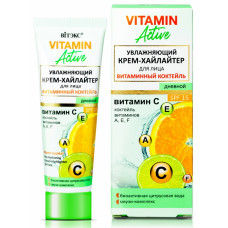 Увлажняющий крем-хайлайтер для лица Витэкс Vitamin Active Витаминный коктейль, SPF 15, дневной, 40 мл Увлажняющий крем-хайлайтер для лица Витэкс Vitamin Active Витаминный коктейль, SPF 15, дневной, 40 мл