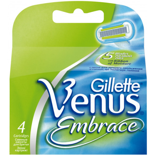 Кассеты для бритья женские Gillette Venus Embrace (Джилет Венус Имбрейс), 4 шт Кассеты для бритья женские Gillette Venus Embrace (Джилет Венус Имбрейс), 4 шт