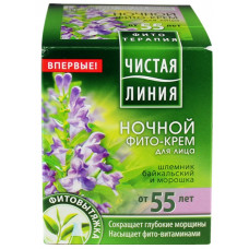Ночной фито-крем для лица Чистая линия от 55 лет Шлемник и морошка, 50 мл Ночной фито-крем для лица Чистая линия от 55 лет Шлемник и морошка, 50 мл