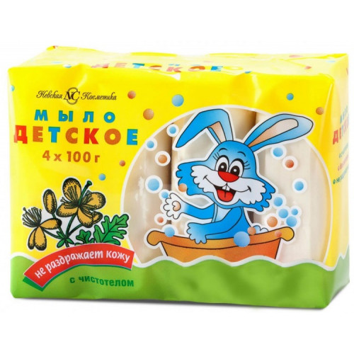 Мыло туалетное Невская Косметика Детское с экстрактом чистотела, 4 шт*100 г Мыло туалетное Невская Косметика Детское с экстрактом чистотела, 4 шт*100 г
