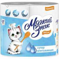 Бумажные полотенца Мягкий знак Deluxe 2-слойные 2 шт/уп Бумажные полотенца Мягкий знак Deluxe 2-слойные 2 шт/уп