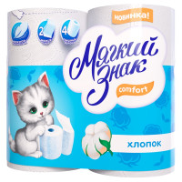 Туалетная бумага Мягкий Знак Comfort, цвет белый, 2-слойная, 4 рулона Туалетная бумага Мягкий Знак Comfort, цвет белый, 2-слойная, 4 рулона