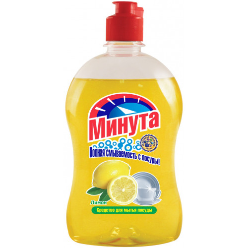 Средство для мытья посуды (гель) Минута Лимон, 500 мл Средство для мытья посуды (гель) Минута Лимон, 500 мл