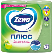 Туалетная бумага Zewa (Зева) Плюс Яблоко, 2-х слойная, 4 рулона Туалетная бумага Zewa (Зева) Плюс Яблоко, 2-х слойная, 4 рулона