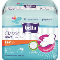 Гигиенические прокладки Bella (Белла) Nova Classiс Komfort, 3+ капли, 10 шт Гигиенические прокладки Bella (Белла) Nova Classiс Komfort, 3+ капли, 10 шт