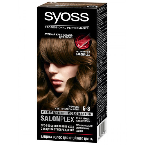 Краска для волос Syoss (Сьес) 5-8 Ореховый светло-каштановый Краска для волос Syoss (Сьес) 5-8 Ореховый светло-каштановый