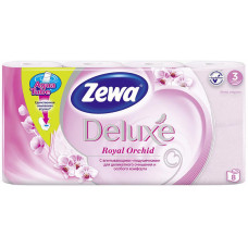 Туалетная бумага Zewa Deluxe (Зева Делюкс) Орхидея, 3-х слойная, 8 рулонов Туалетная бумага Zewa Deluxe (Зева Делюкс) Орхидея, 3-х слойная, 8 рулонов