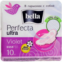 Гигиенические прокладки Bella (Белла) Perfecta Ultra Violet, 4+ капли, 10 шт Гигиенические прокладки Bella (Белла) Perfecta Ultra Violet, 4+ капли, 10 шт