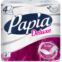 Туалетная бумага Papia (Папия) Deluxe, 4-слойная, 4 рулона Туалетная бумага Papia (Папия) Deluxe, 4-слойная, 4 рулона
