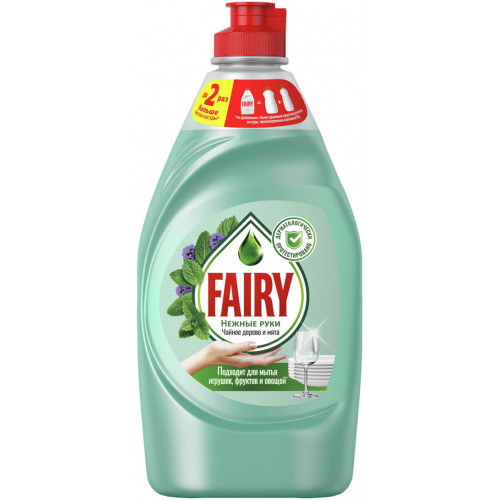 Средство для мытья посуды Fairy (Фейри) Чайное дерево и мята, 450 мл Средство для мытья посуды Fairy (Фейри) Чайное дерево и мята, 450 мл