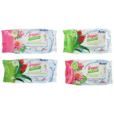 Влажные салфетки освежающие Aura (Аура) Tropic Cocktail, 60 шт