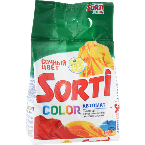 Стиральный порошок автомат Sorti (Сорти) Color, 1,5 кг Стиральный порошок автомат Sorti (Сорти) Color, 1,5 кг