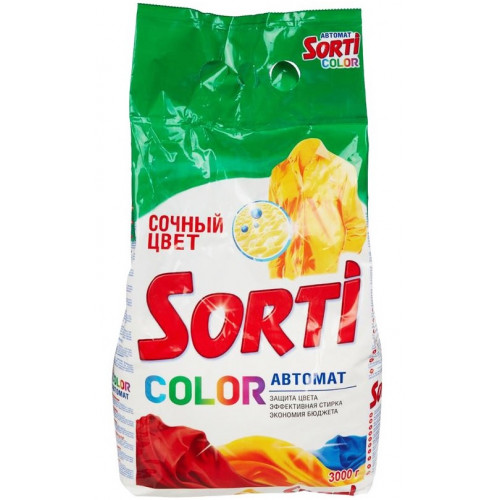 Стиральный порошок автомат Sorti (Сорти) Color, 3 кг Стиральный порошок автомат Sorti (Сорти) Color, 3 кг