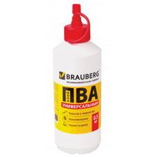 Клей пва Brauberg (Брауберг) универсал (бумага, картон, дерево), 0,5 кг