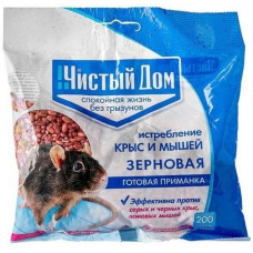 Приманка Чистый Дом, от крыс и мышей, зерновая, 200 г Приманка Чистый Дом, от крыс и мышей, зерновая, 200 г