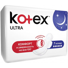 Прокладки ночные Kotex (Котекс) Ultra, 6 капель, 7 шт Прокладки ночные Kotex (Котекс) Ultra, 6 капель, 7 шт