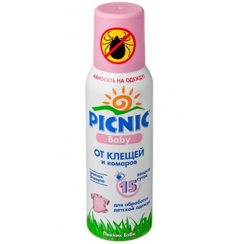 Аэрозоль от клещей и комаров «Picnic Baby» (Пикник Бэби), 125 мл Аэрозоль от клещей и комаров «Picnic Baby» (Пикник Бэби), 125 мл