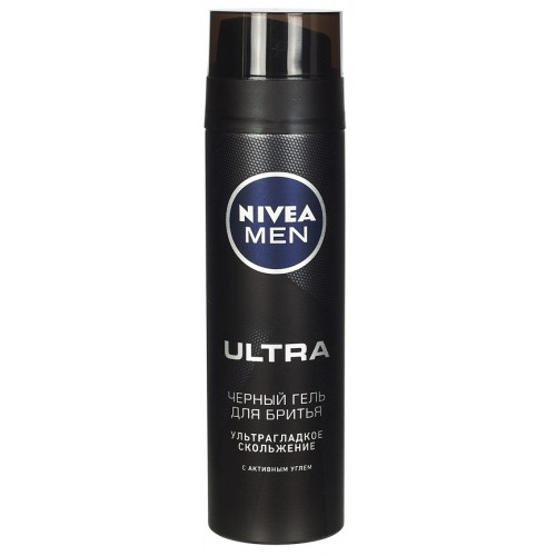 Гель для бритья Nivea Men Ultra черный, 200 мл Гель для бритья Nivea Men Ultra черный, 200 мл