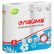 Полотенца бумажные бытовые Лайма, спайка 2 шт, 2-слойные, 22х23 см, 2х30 м Полотенца бумажные бытовые Лайма, спайка 2 шт, 2-слойные, 22х23 см, 2х30 м