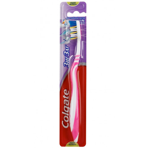 Зубная щетка Colgate (Колгейт) Зиг-Заг, средняя жесткость, 1 шт Зубная щетка Colgate (Колгейт) Зиг-Заг, средняя жесткость, 1 шт
