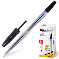 Ручка шариковая Brauberg (Брауберг) Line, цвет черный, корпус прозрачный, узел 1 мм, линия письма 0,5 мм Ручка шариковая Brauberg (Брауберг) Line, цвет черный, корпус прозрачный, узел 1 мм, линия письма 0,5 мм
