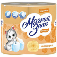 Туалетная бумага Мягкий Знак Буквы Comfort Чайная роза, 2-слойная, 4 рулона Туалетная бумага Мягкий Знак Буквы Comfort Чайная роза, 2-слойная, 4 рулона