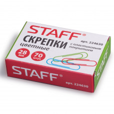Скрепки цветные STAFF, 28 мм, 70 шт Скрепки цветные STAFF, 28 мм, 70 шт