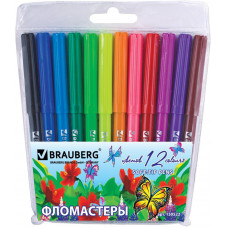 Фломастеры Brauberg (Брауберг) Wonderful butterfly, вентилируемый колпачок, 12 цветов Фломастеры Brauberg (Брауберг) Wonderful butterfly, вентилируемый колпачок, 12 цветов