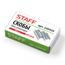Скобы для степлера STAFF, №24/6, 1000 штук Скобы для степлера STAFF, №24/6, 1000 штук