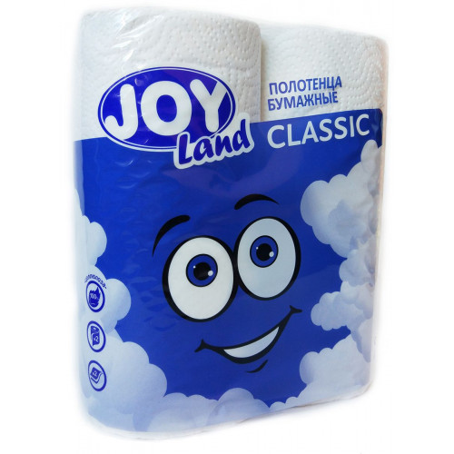 Полотенце бумажное Joy Land, 2-слойные, 2 рулона, (белый), Стандарт Полотенце бумажное Joy Land, 2-слойные, 2 рулона, (белый), Стандарт