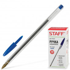 Ручка шариковая Staff (Стафф) Basic BP-01, корпус прозрачный, цвет синий, письмо 750 м, узел 1 мм, линия письма 0,5 мм Ручка шариковая Staff (Стафф) Basic BP-01, корпус прозрачный, цвет синий, письмо 750 м, узел 1 мм, линия письма 0,5 мм